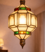 Moroccan Vintage Glass Lantern | Brass Home Decor