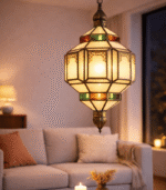 Moroccan Vintage Glass Lantern - Image 7