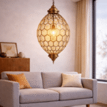 Vintage Moroccan clear glass ceiling lamp