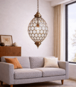 Vintage Moroccan clear glass ceiling lamp