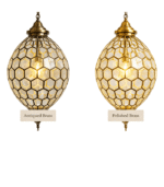 Vintage Moroccan Clear Glass Ceiling Lamp - Image 6