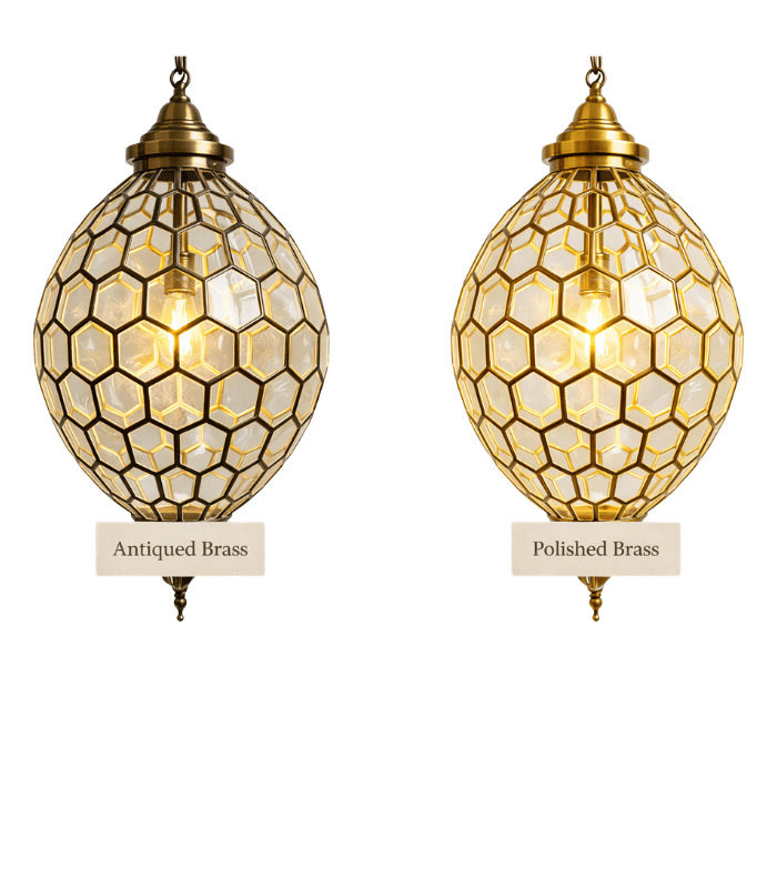 Vintage Moroccan Clear Glass Ceiling Lamp - Image 6