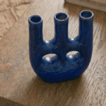 Maison Asli Thalatha Blue Ceramic Vase – Handmade Sculptural Decorative Vase
