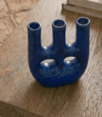 Maison Asli Thalatha Blue Ceramic Vase – Handmade Sculptural Decorative Vase