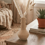 Handmade Moroccan Spiked Ceramic Vase – Natural Clay Decorative Pottery