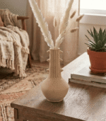 Handmade Moroccan Spiked Ceramic Vase – Natural Clay Decorative Pottery