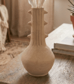 Handmade Moroccan Spiked Ceramic Vase – Natural Clay Decorative Pottery - Image 2