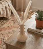 Handmade Moroccan ceramic vase with spiked natural clay texture for decorative home decor