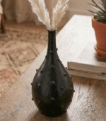 Handmade Black Ceramic Bottle-Shaped Vase – Modern Decorative Home Accent - Image 2