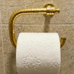 Handcrafted Hammered Brass Toilet Paper Holder – Moroccan Bathroom Accessory