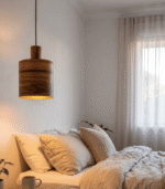 Handmade Wooden Pendant Light – Modern Rustic Hanging Ceiling Lamp