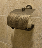 Handmade Moroccan Hammered Brass Paper Holder – Artisan Bathroom Accessory - Image 3