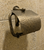 Handmade Moroccan Hammered Brass Paper Holder – Artisan Bathroom Accessory - Image 2