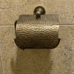 Handmade Moroccan Hammered Brass Paper Holder – Artisan Bathroom Accessory