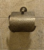 Handmade Moroccan Hammered Brass Paper Holder – Artisan Bathroom Accessory