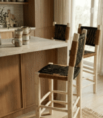 Handmade Moroccan Macrame Bar Stool – Boho Woven Artisan Seating - Image 3