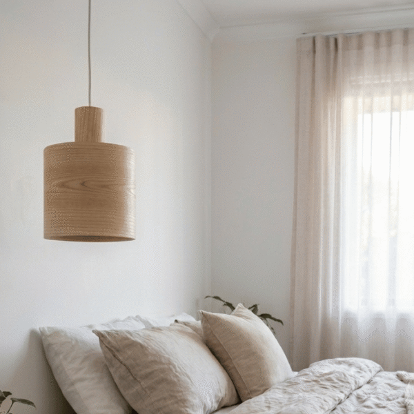Handmade Wooden Pendant Light – Modern Rustic Hanging Ceiling Lamp