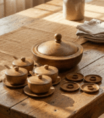 Harmonia Ramadan Collection – 17-Piece Walnut Wood Dining Set - Image 3