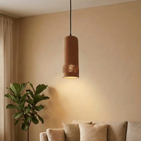 Modern Terracotta Hanging Lamp Handmade Terracotta Pendant Light