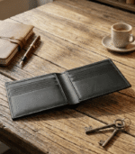 Moroccan Handmade Genuine Leather Bifold Wallet – Classic Artisan Design - Image 4