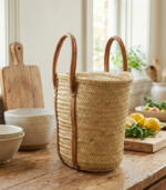 Moroccan Straw Tote Bag – Genuine Leather Handles - Image 2