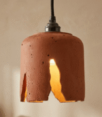 Wattle Terracotta Pendant Light | Handmade Clay Hanging Lamp - Image 2