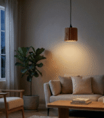 Wavy Terracotta Pendant Light | Handmade Clay Hanging Lamp - Image 3