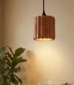 Wavy Terracotta Pendant Light | Handmade Clay Hanging Lamp - Image 2