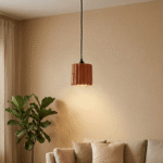 Wavy Terracotta Pendant Light Handmade Clay Hanging Lamp Modern Artisan Ceiling Fixture
