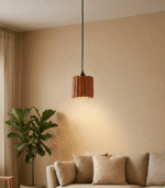 Wavy Terracotta Pendant Light Handmade Clay Hanging Lamp Modern Artisan Ceiling Fixture