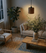 Wavy Terracotta Pendant Light | Handmade Clay Hanging Lamp - Image 4