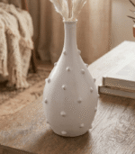 Handmade White Ceramic Bottle-Shaped Vase – Modern Decorative Home Accent - Image 3