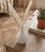 White Ceramic Vase Bottle-Shaped | Handmade Modern Home Decor