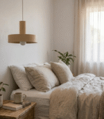 Wood Pendant Light – Mid Century Modern Ceiling Lamp - Image 2