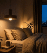 Wood Pendant Light – Mid Century Modern Ceiling Lamp - Image 4